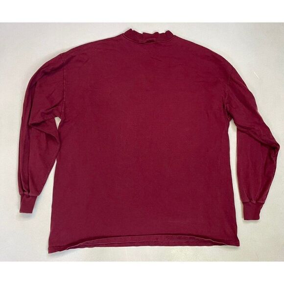 VINTAGE DAC Athletic Club Blank T-shirt Men XL Maroon Red Long Sleeve USA 90s - Picture 2 of 5